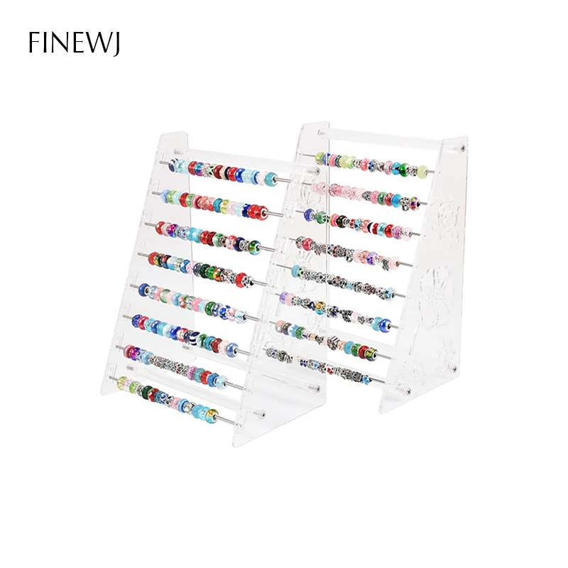 Transparent Acrylic Pendant Earring Display Stand Bracelet Bead Collection Holder Rondelles Rack Pandora E Series Charm Rod Tray