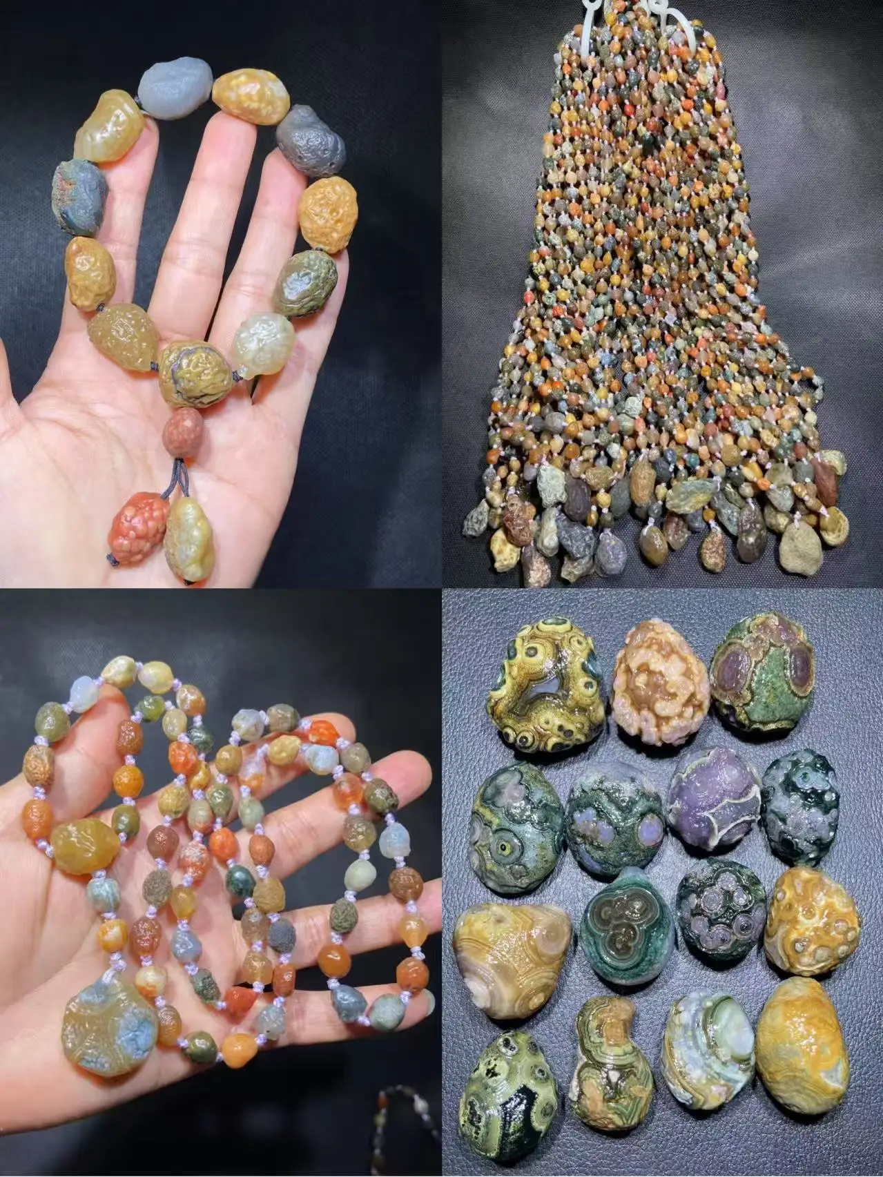 

30pcs/lot Exquisite and beautiful but low price wholesale rare colorful gangue Gobi agate rough necklace bracelet Ethnic style