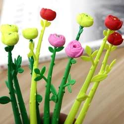 20 Pcs Rose Flower Gel Pens Silicone Black Ink School Writing Tools Home Decor Painting Drawing Pen School Supply