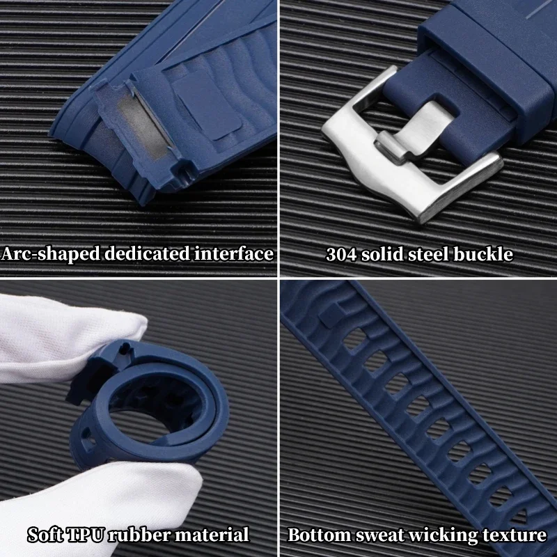 20mm Rubber Silicone Watch Bands for Omega Seamaster 300 Planet Ocean Speedmaster for Moonswatch Bracelet Soft Watch Strap Belt