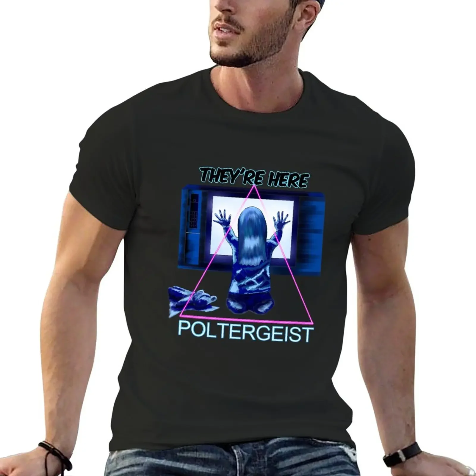 POLTERGEIST 1982 - They're Here T-Shirt kawaii clothes tops sweat shirts, men