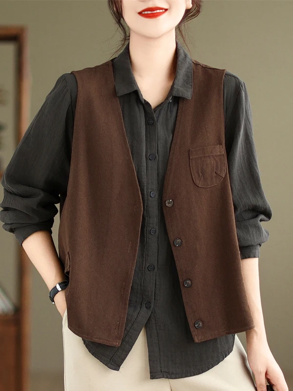 

Faionable Vest Jaet Brand End of Line 2025 Spring Season Single Button Closure Color Commute Sle Women's Svele...