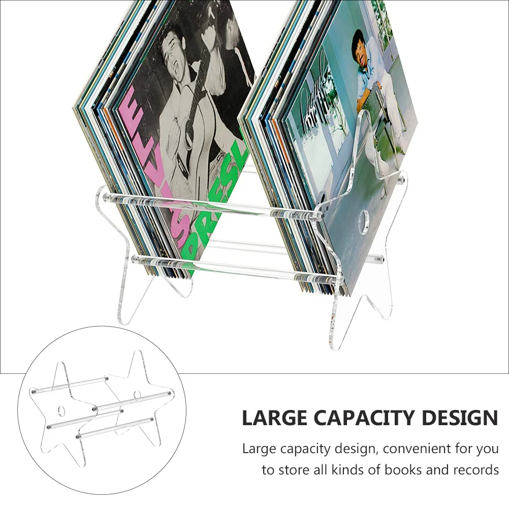 

1Pcs Transparent Star Shaped Acrylic Desktop Display Holder Large Capacity Book Container Cd Storage Box for Home Office