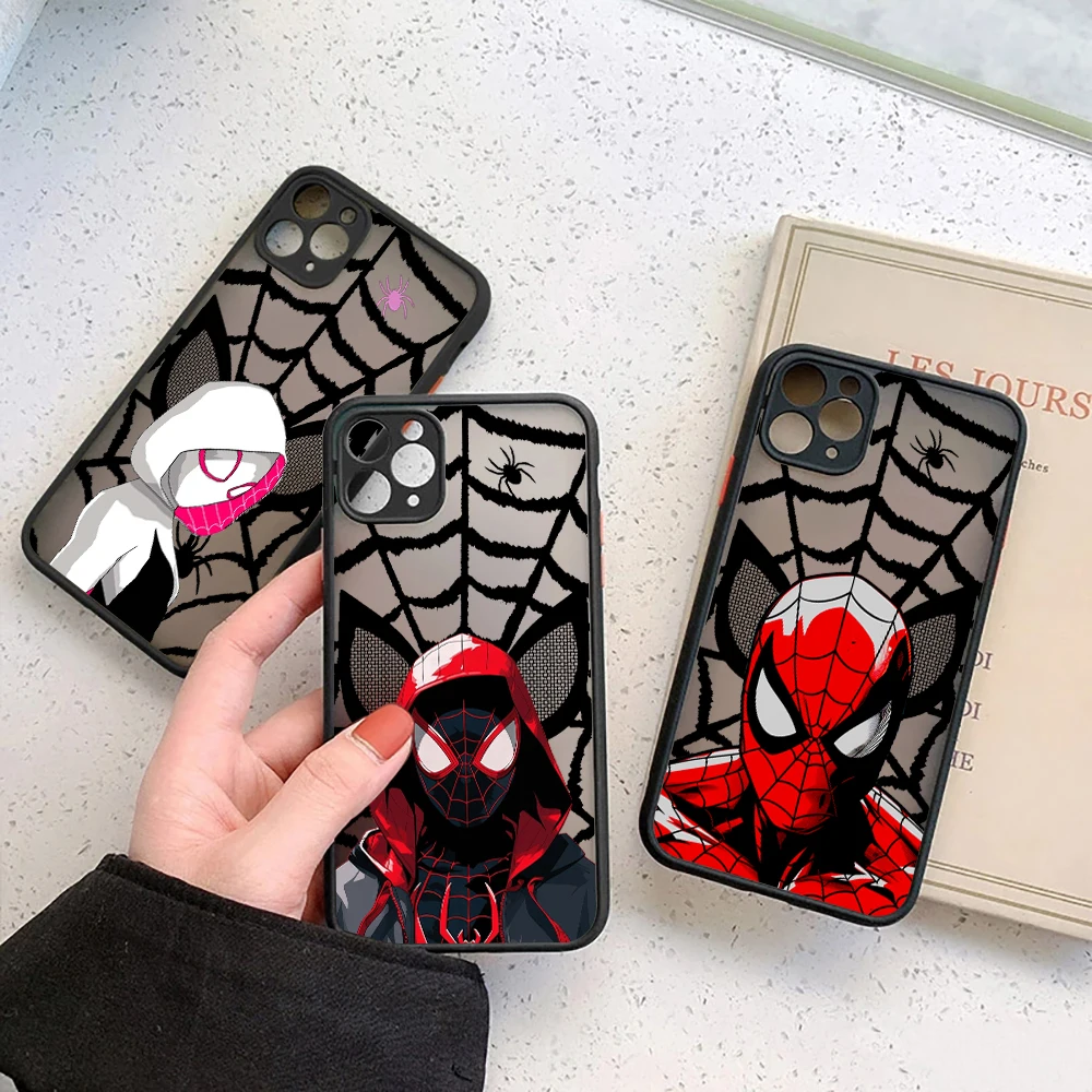 Funda Transparente de Marvel Spiderman Miles Morales para iPhone 17E 17 16 16E 15 14 13 12 11 Pro Max 17 Air 8 Plus XR XS