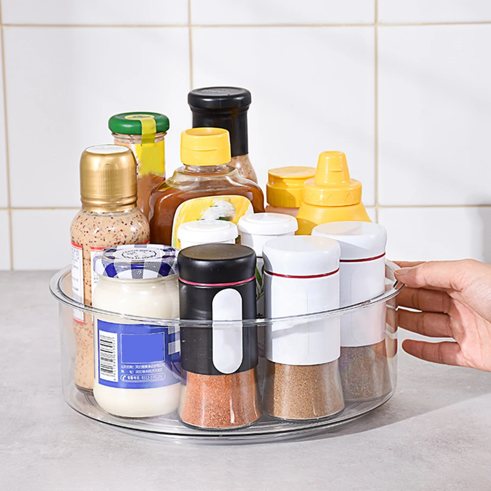 

Rotating Tray Cabinet Organizer Turntable Spice Rack Condiment Holder Kitchen Storage Rack Turnable Organizer