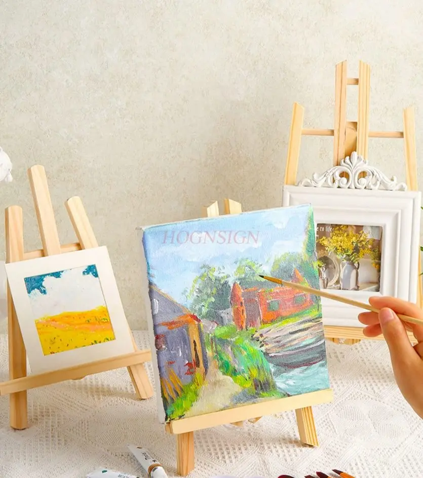 stand for beginners in painting Desktop desktop easel stand, foldable sketch oil painting easel, adjustable lifting wooden