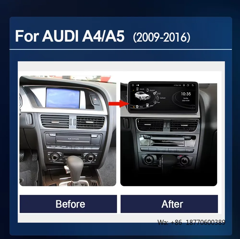 

Auto Radio Android 14 Car Multimedia Player for Audi A4 B8 A5 2009-2017 GPS Navi Stereo Screen System WIFI Wireless Carplay Auto