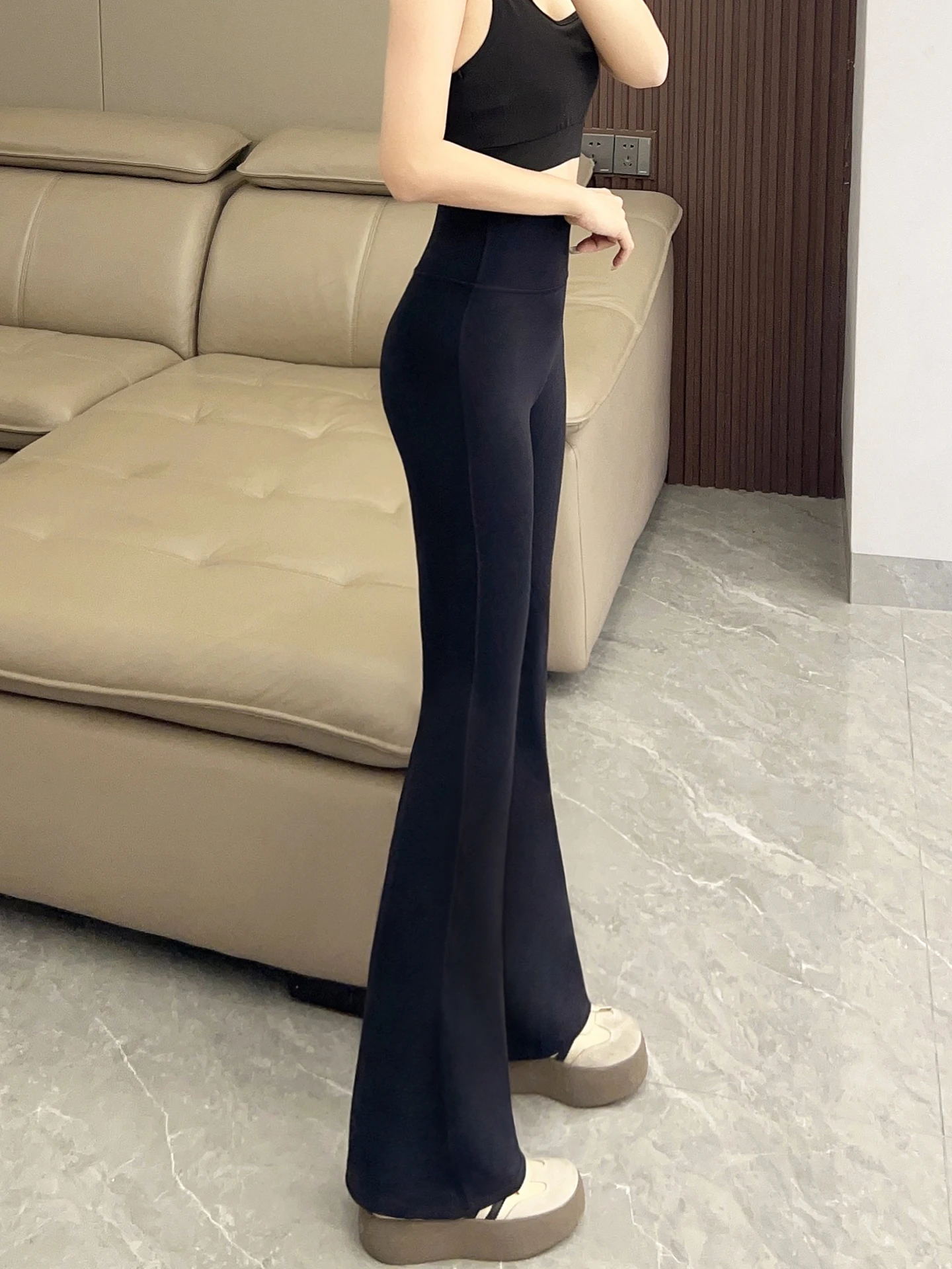 Cofina High Waist Bell Bot Yoga-Hose für Damen, lässig, hohe Taille, Bauchkontrolle, lange Leggings, bequem, atmungsaktiv, Nylon