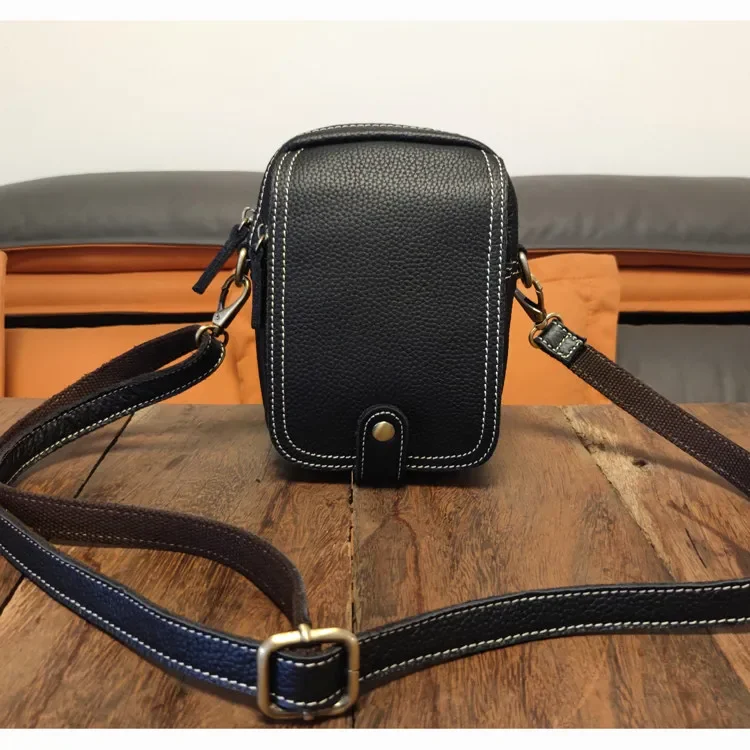 

Summer mini hanging bag multi-functional retro first-layer cowhide messenger bag