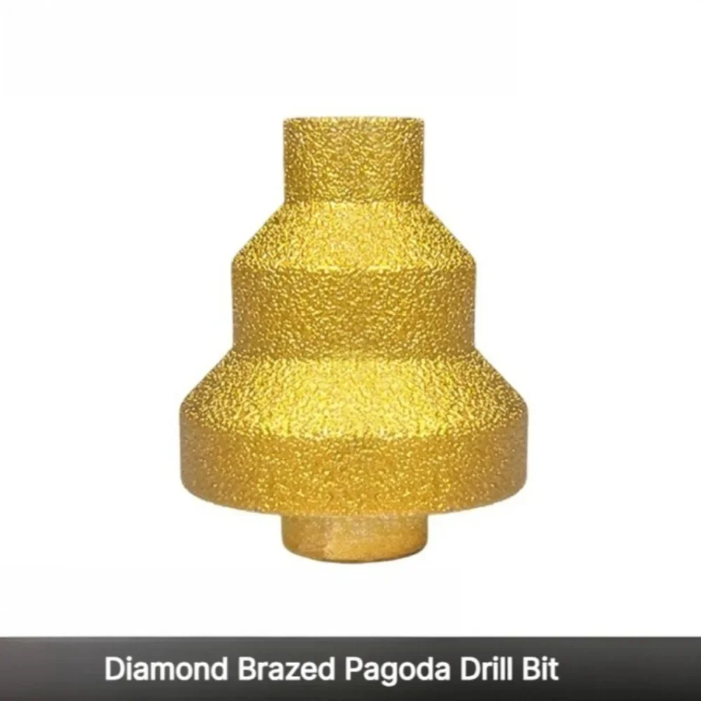 M10 M14 Brazed Pagoda Drill Bit Diamond Chamfer Router Tower Drill Stone Rock Plate Drill Reaming Integrated Bit Diamond Tool