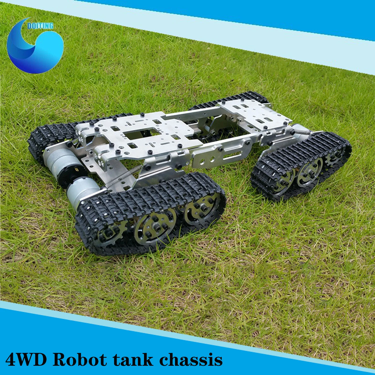 Tank Chassis Crawler 4WD smart Tank Car Chassis for DIY Toy Mobile Platform Mounting Interface for Servo Robot Arm