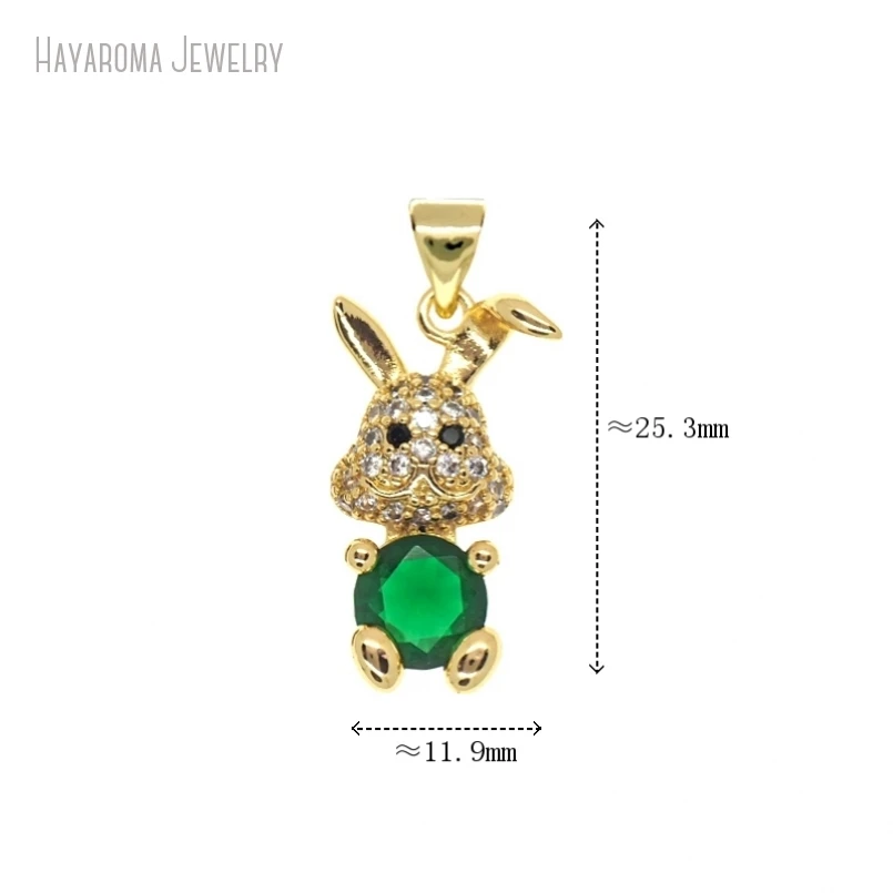 

5Pcs Jewelry Wholesale Pendant Invisible Setting Gold Color Copper Metal Cubic Zirconia Charms