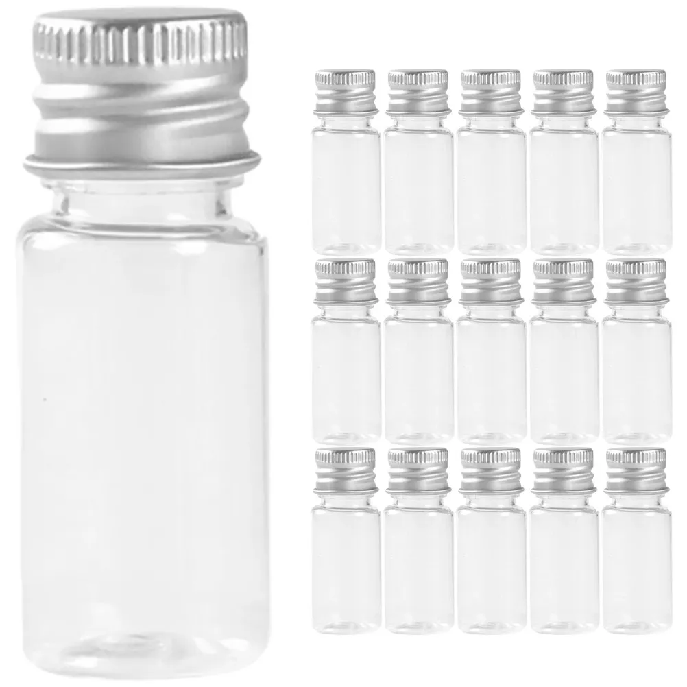 30Pcs Plastic Test Tubes Transparent Storage Tubes Flat Bottom Screw Caps Candy Bath Salt Beads Powder Storage
