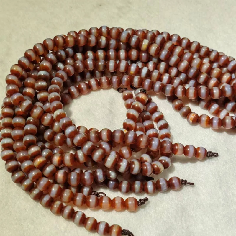Penetrating Red Meat First-Line Pharmacist Agate Dzi Necklace Pendant Bracelet Round Bead Accessories