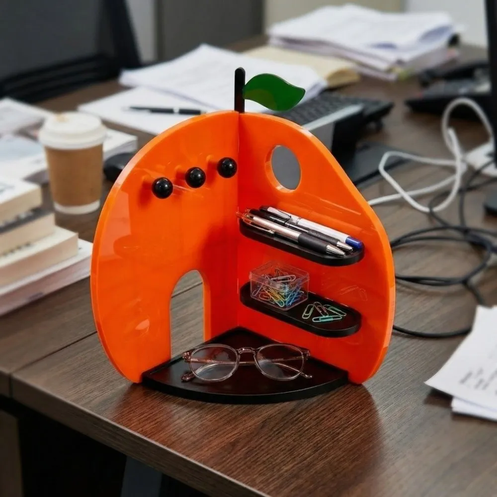 

Space Saving Orange Jewelry Storage Rack Key Holder Stable Jewelry Display Tray Detachable Ornaments Multi-layer Display Stand