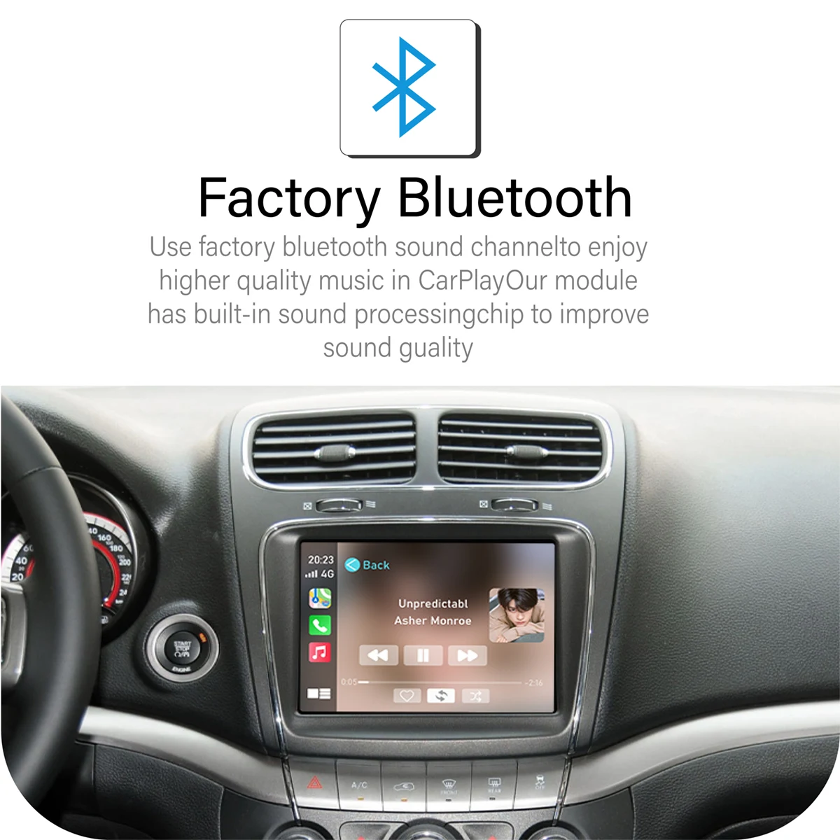 Sinairyu Wireless Apple CarPlay for Dodge Uconnect 8.4