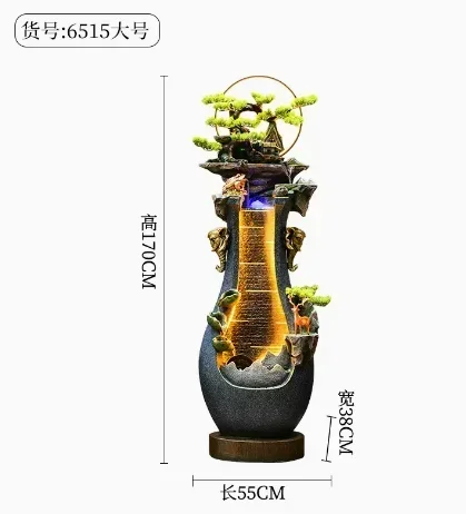 Lucky Flowing Water Ornaments Circulating Feng Shui Wheel Floor Feng Shui Ball Living Room Rockery Fountain Company Opening Gift