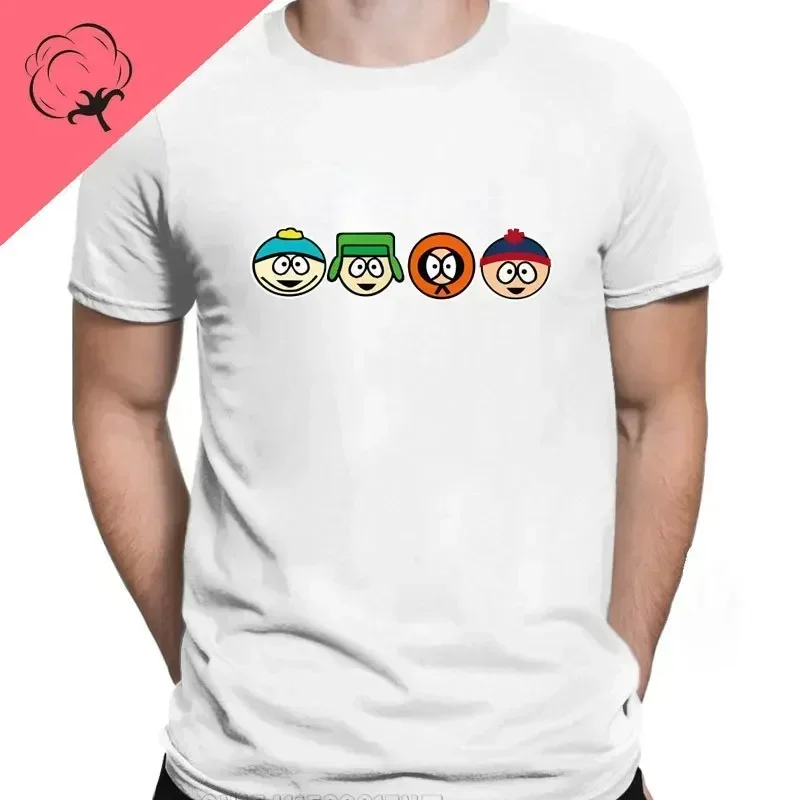 S-South Park Men\'s and Women\'s T-shirt Cute Anime Straight Uttta Cycling Stan Kyle Eric Cartman Kenny Printed Tops Streetwear