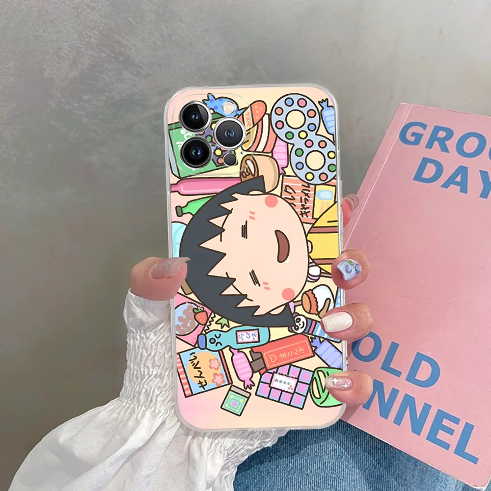 Catoon Chibi Maruko Chan   Phone Case For iPhone 15 14 11 12 13 Mini Pro XS Max Cover 6 7 8 Plus X XR SE 2020 Funda Shell