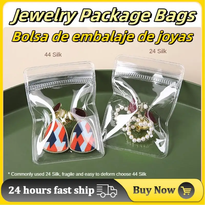 Transparent Jewelry Package Bags Thicken PVC Anti-Oxidation Organizer Display Packaging Storage Self Sealing Pouches Christmas