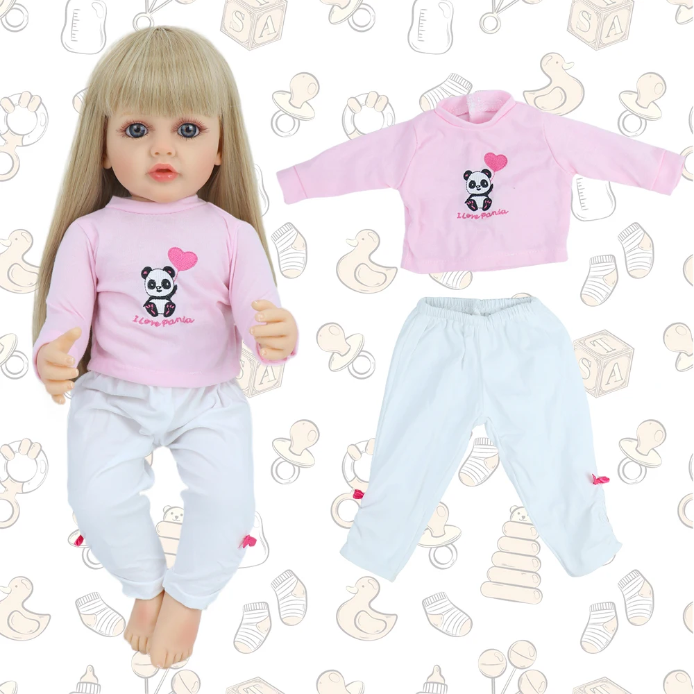 22 zoll Baby Puppe Kleid Overall Haarband Outfit Kleidung Anzug für 55 cm Reborn Mädchen Puppe Zubehör Spielzeug DiY Weihnachten geschenke