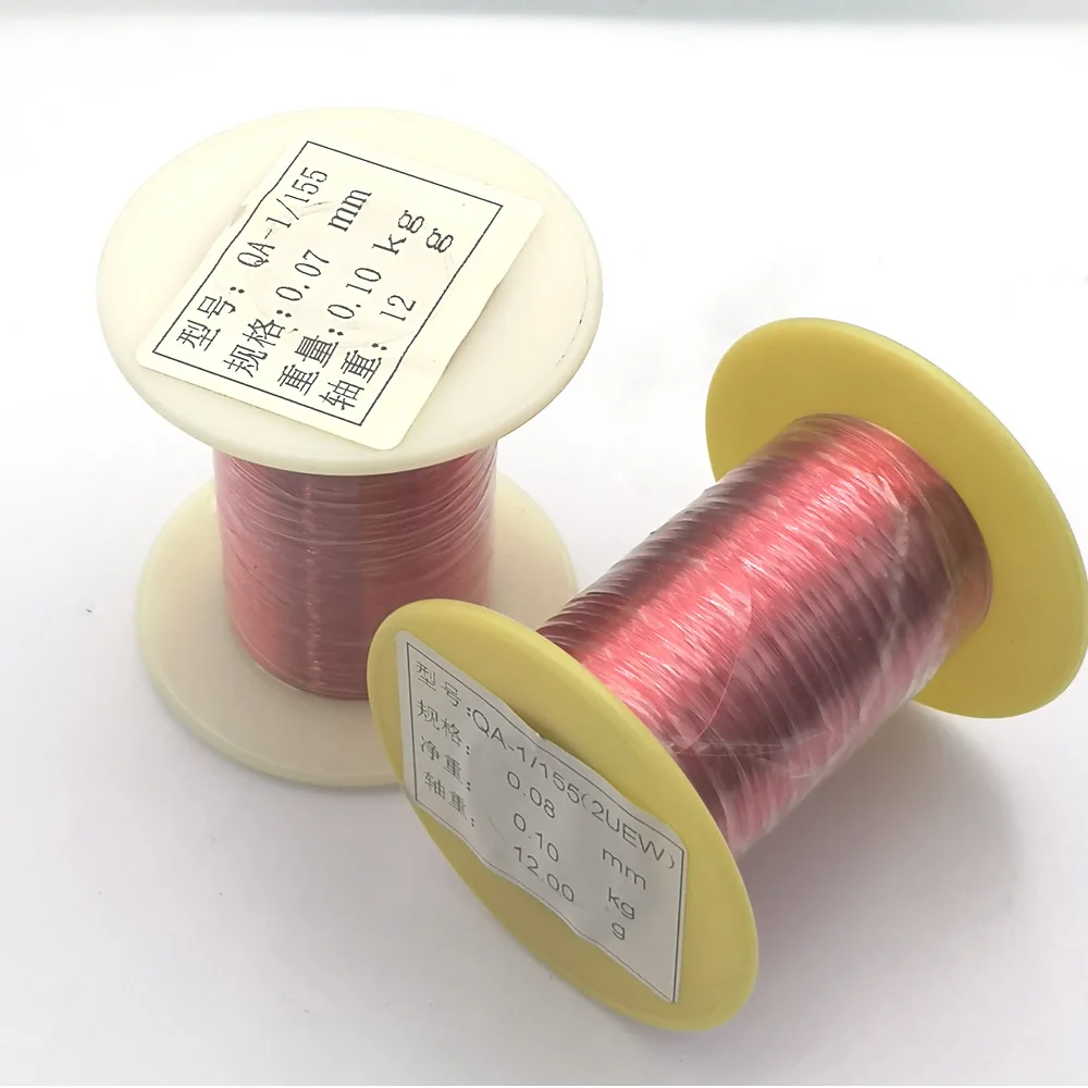 

100g QA-1-155 0.05 0.06 0.1 0.16 0.2 0.35 0.4 0.5 0.8 0.9 1.0 1.2mm red Wire Enameled Copper Wire Motor Magnetic Coil Winding