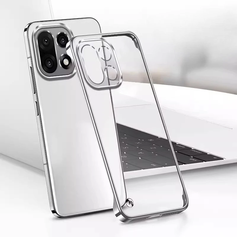 For OnePlus 15 Borderless Electroplating Transparent Phone Case for OnePlus15 1+15 One Plus 15 PC Hard Shell Protective Cover