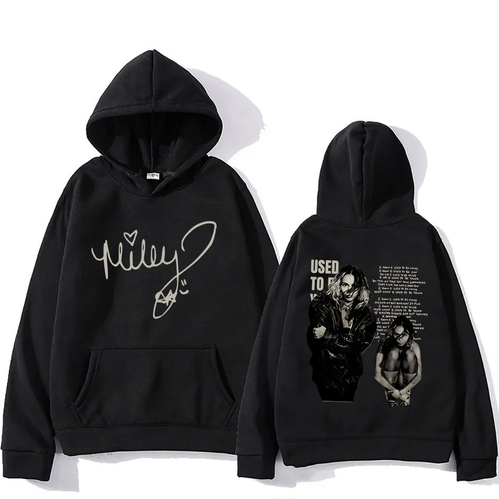Miley Cyrus Hoodies Singer Graphic Printing Sweatshirts for Fans Casual Long Sleeve Men/Women Clothing Sudaderas Hip Hop Hoody