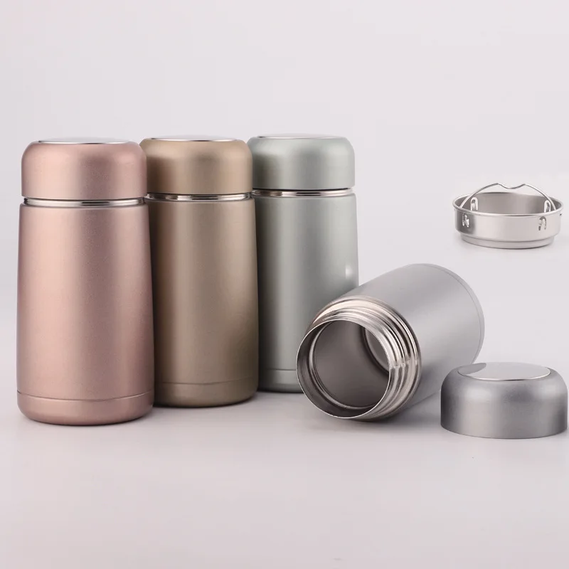 304 Stainless Steel Mini Chubby Insulated Cup With Strainer For Making Tea And Water Vacuum Insulated Travel Mug