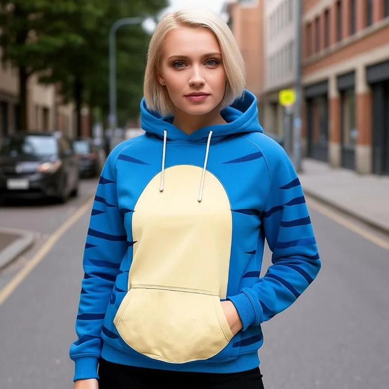 レディース デルピー プリント パーカー 秋冬用 KPop デーモンハンターズ風 カジュアル ストリートウェア プルオーバー 日常着やお出かけに