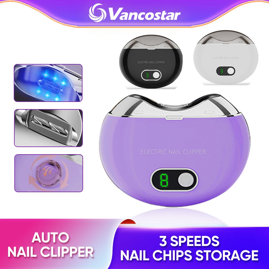

Portable Nail Clipper 3 Speed for Baby Elder All-Age Storage Travel Gift 1 Pcs Rechargeable Nail Trimmer Electric Nail Care Tool