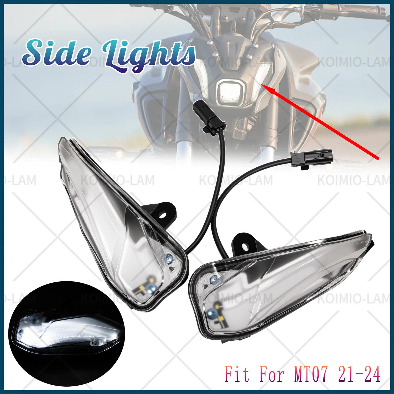 Fit For 2021 - 2024 YAMAHA MT07 MT-07 MT 07 Motorcycle Front Headlight Fog Decorative Side Position Light
