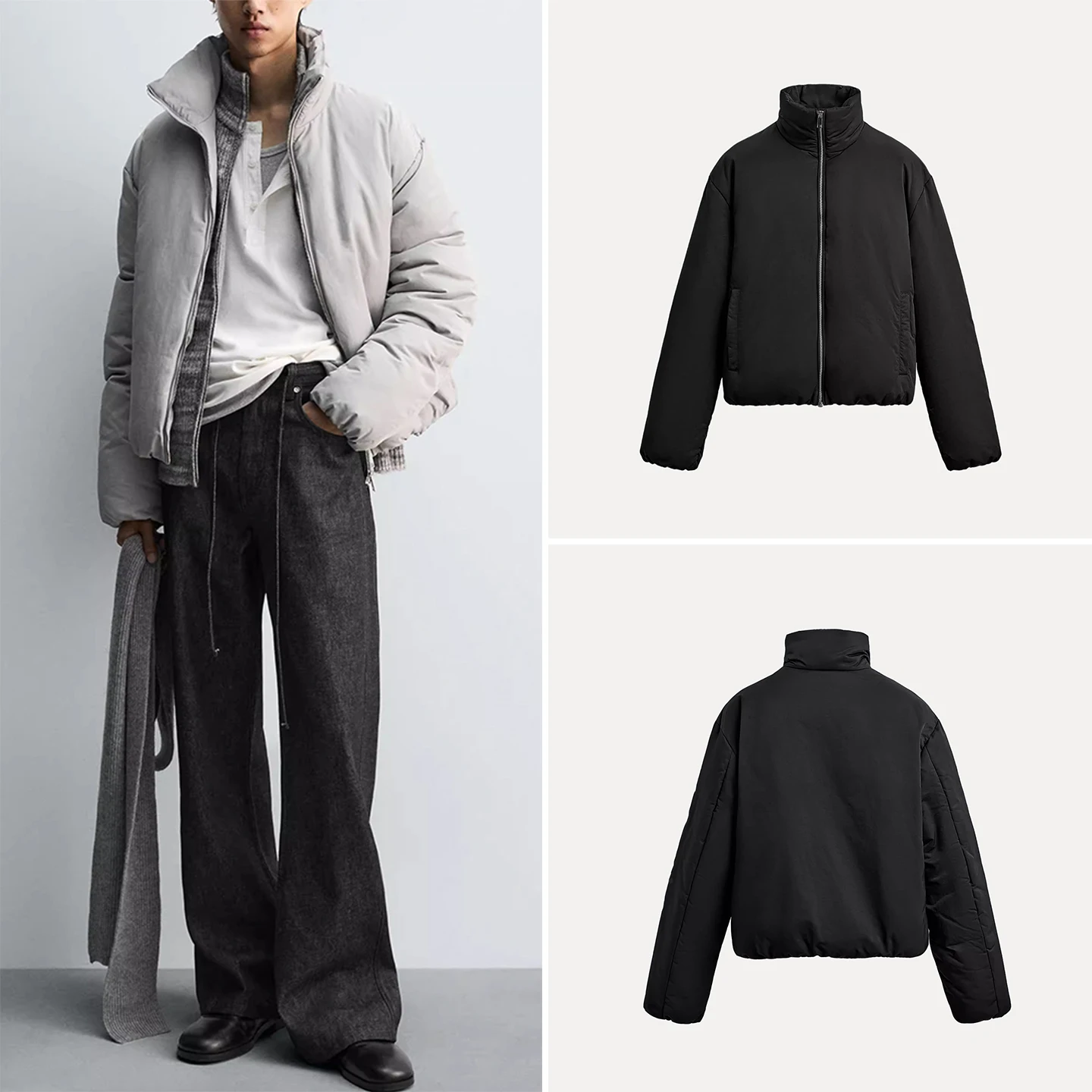 

Casual Sle Men's Jaet Stand Collar Loose Fit Versatile Outerwear Winter 2025 New Arrival Youth Stand Fit Zipper Closure