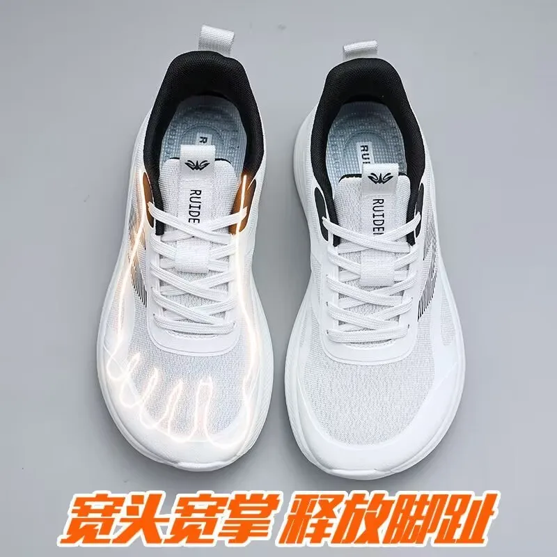 Popular Breathable Wide Toe Couple Running Shoes Thick Soled Mesh Men's Outdoor Sports Shoe Large Men's Walking Shoes