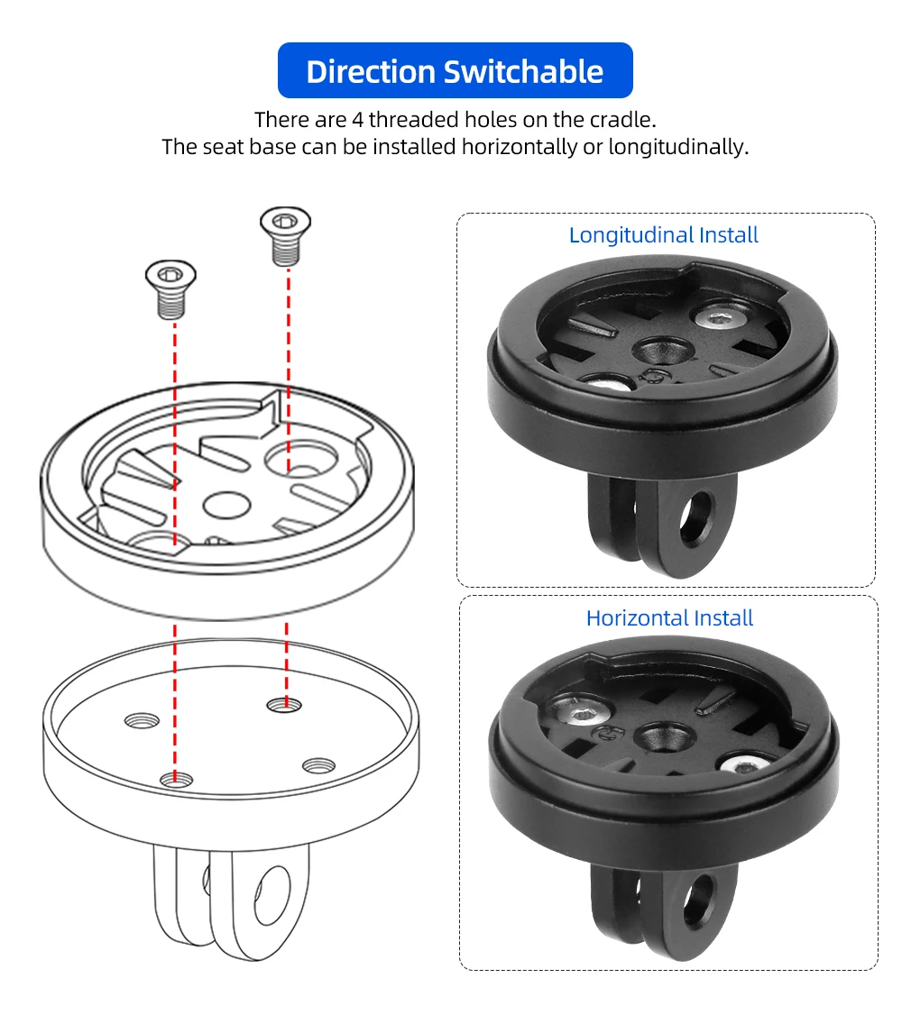 Deemount Richtungsverstellbarer Adapter für Garmin Bryton Wahoo Computer, hinteres Radarlicht, passend für Magicshine Scheinwerfer-GoPro-Kamera – Detail 7