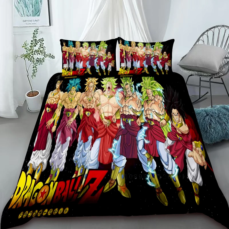 3pc Duvet Cover Anime Dragon Ball Printed Bedding Set Double Size Quilt Cover 2Pillowcase for Adult Kids Children Gift