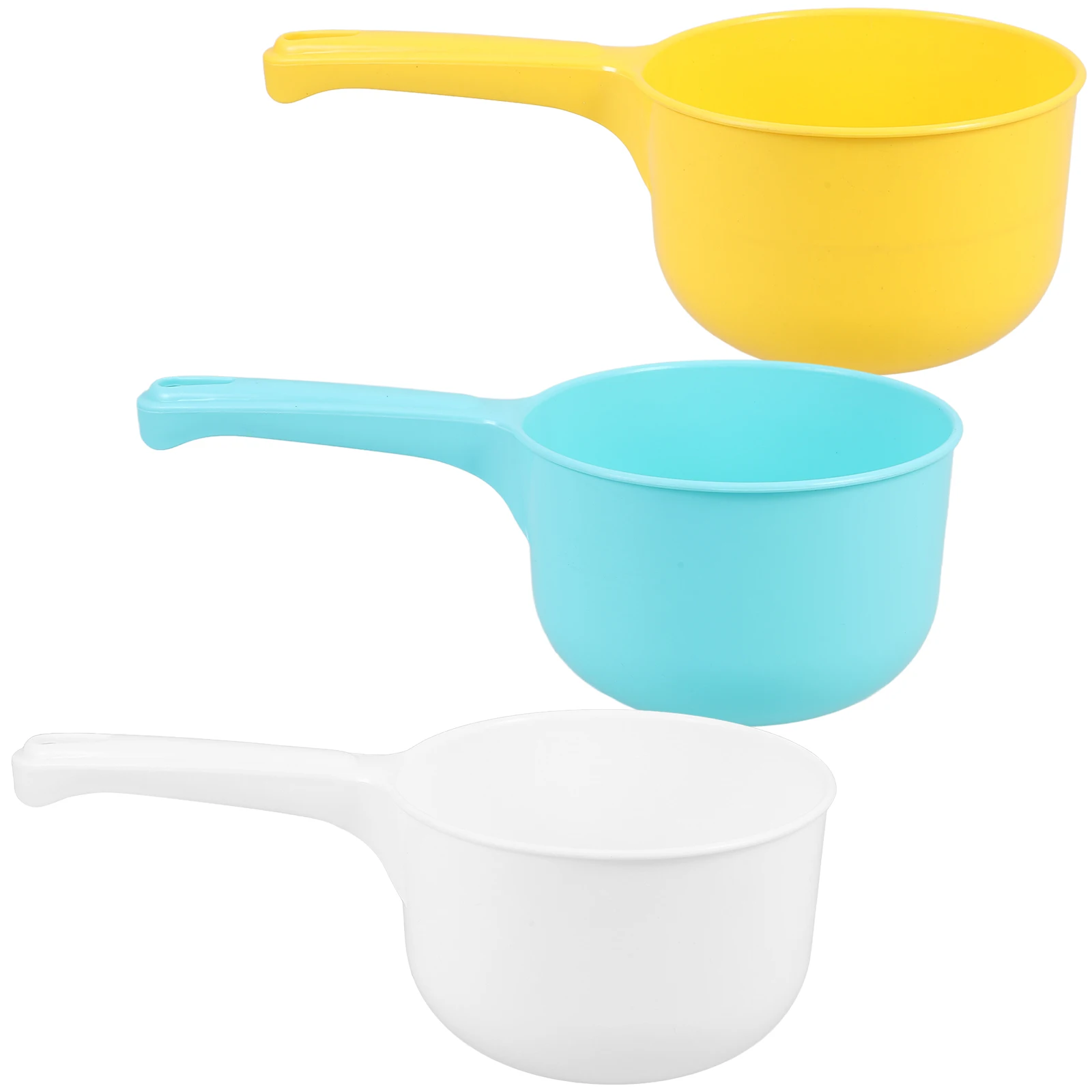 

3 Pcs Water Ladle Dipper Plastic Scoop Bath Tub Shower Kitchen Thick Spoon A3833 White Yellow Blue Bathroom Plant Watering Tool