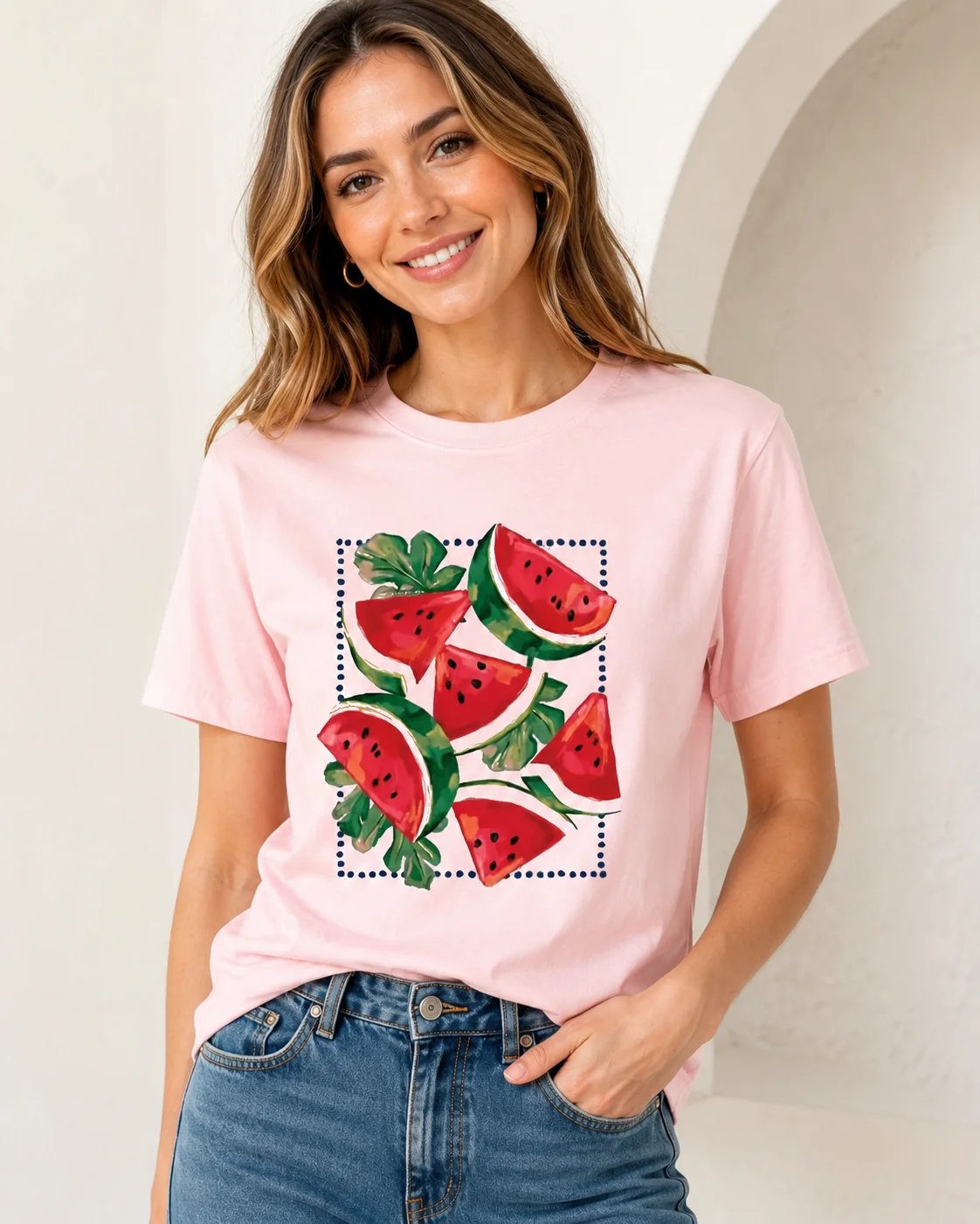 Women's Casual Flip Top T-shirt Summer Breathable Round Neck Top Waterproof Pattern Comfortable and Suitable for Daily Wear