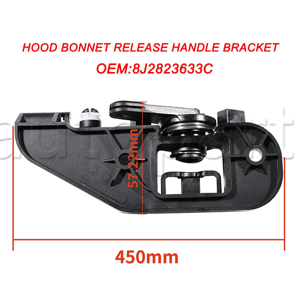 8J2823633C 8J2823533C FOR RHD AUDI TT MK2 2007-2014 HOOD BONNET RELEASE HANDLE BRACKET AND Black Styling Car Cover