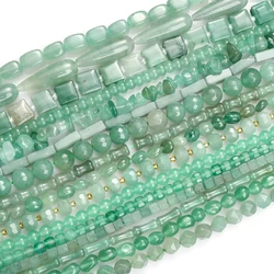 Natural Green Aventurine Stone Round Irregular Faceted Loose Spacer Beads For Jewelry DIY Bracelet Necklace Making Accessories