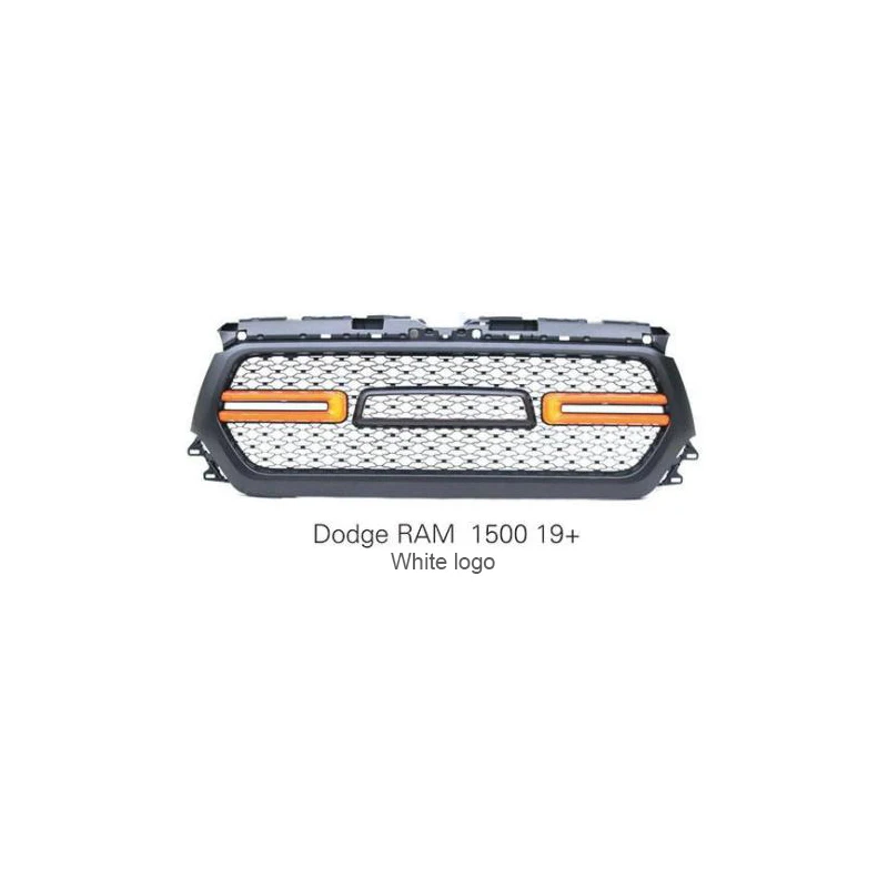 All Style Front Bumper Grilles With Light For 2009-2012 Dodge RAM 1500 Converted Into Black Grey Racing Grille