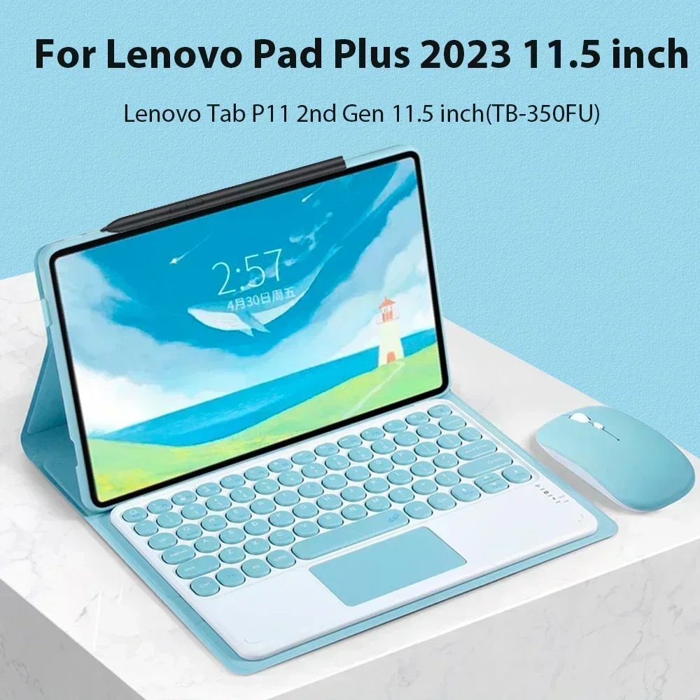 

Чехол с клавиатурой для Lenovo Pad Plus 2023, 11,5 дюймов, чехол для планшета Lenovo Tab P11 2-го поколения, 11,5 дюймов, TB-350FU