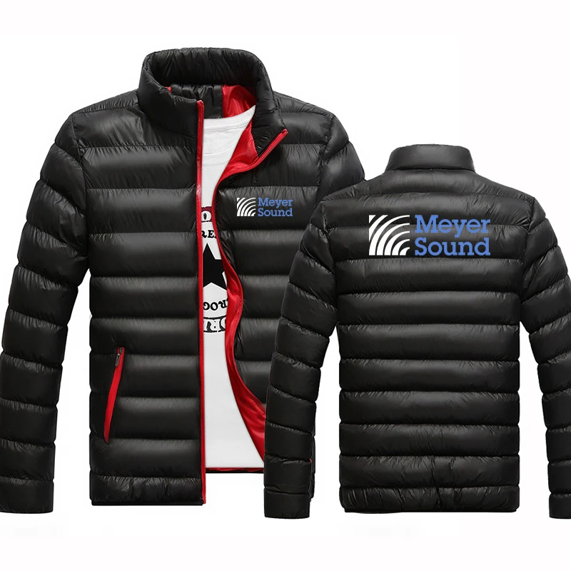 New Autumn Winter Warm Waterproof Parkas Jacket 2026 Meyer Sound Logo Print Men's Casual Cardigan Outwear Coat Hoodies