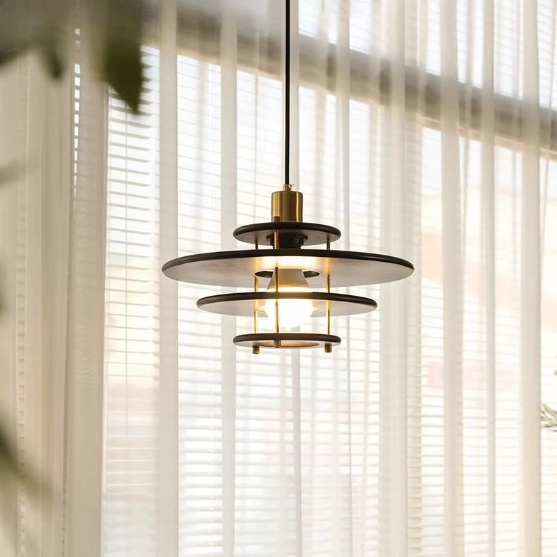 Luxury Minimalist Solid Wood Restaurant Ceiling Pendant Light Hanging Lamps for Dining Room Bar Counter Indoor Lighting Fixtures