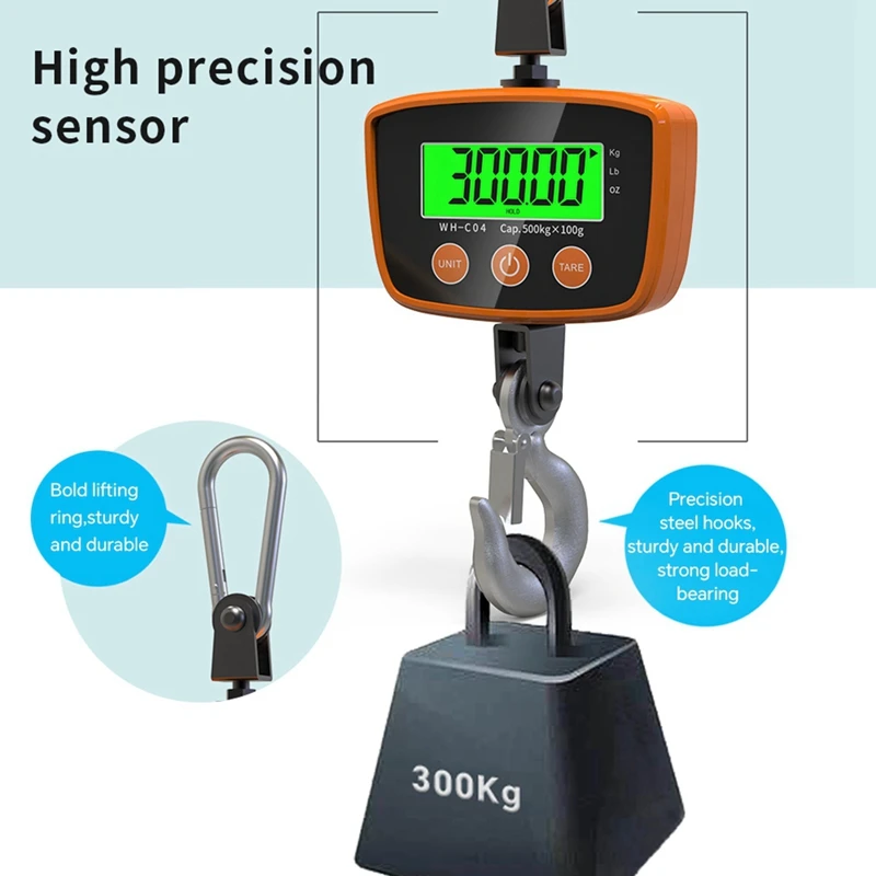 

Digital Crane Scale Industrial Hanging Scale Weighing Tool 100g-500kg HOT SALE