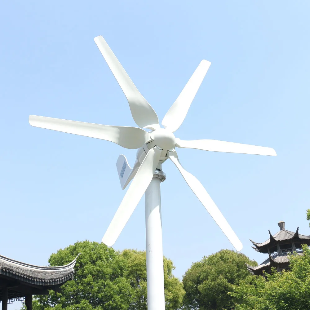 Home Farm 2000W Wind Power Turbine 12V 24V 48V 2KW Wind Generators 6 Blades With Free MPPT Controller Regulator High Efficiency