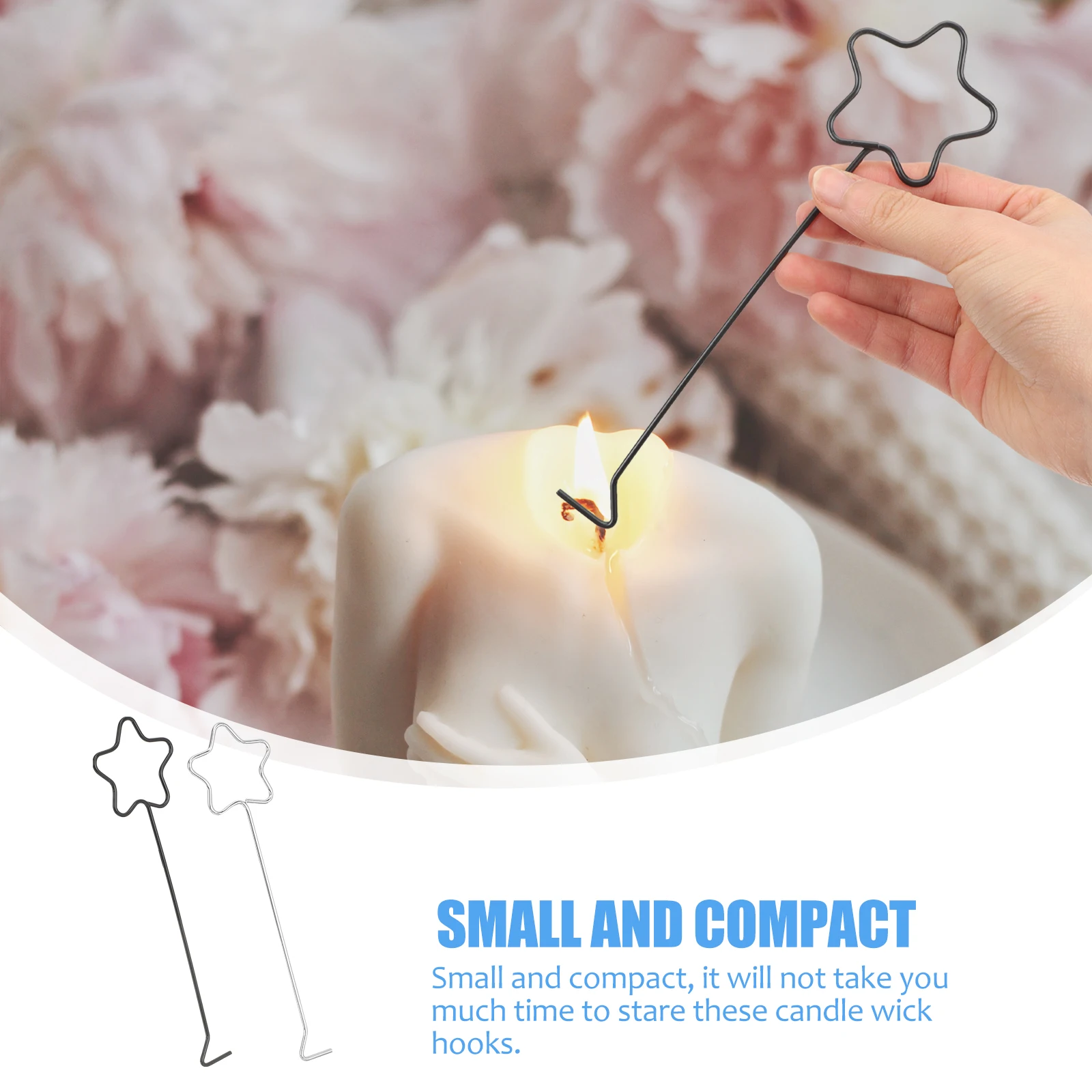 2 قطعة السنانير الفتيل ستار تصميم أداة طفاية الحديد ل جرة الشموع لوازم المنزل مقبض طويل الفتيل قحافة المعادن