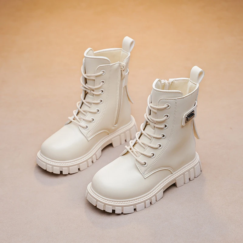 Autumn/Winter New Sweetheart Baby Girls' Round Head Sports Mid Leg Boots Fashionable, Comfortable Cute Thick Bottom Horse Boots