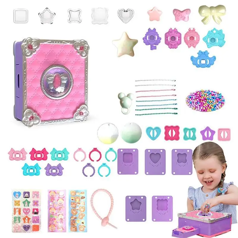 

KidsJewelry Making Kits Jewelry Bracelet Crafting Set With Magic Box Keychain Making Kit For Girls Kid Jewelry Making Kits For