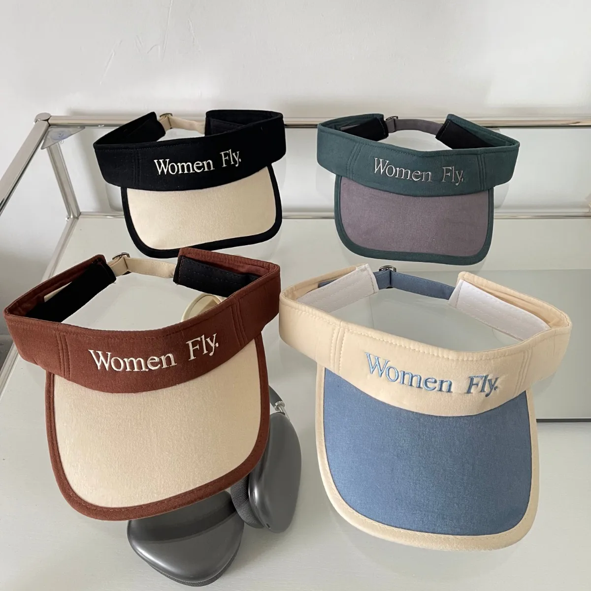 

Women Kids Summer Sun Visor Hats Empty Top Cotton Adjustable UV Protection Visors Parent-child Style Caps